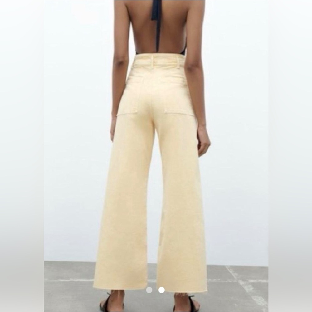 NWT • Zara • ZW Marine Straight High Rise Jean • Sz 2 • Yellow
